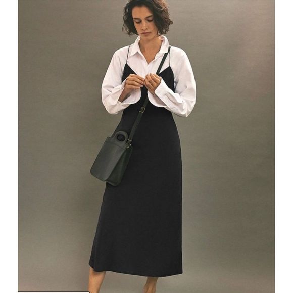 Madewell Layton Midi Slip Dress Black Size 00 - Picture 5 of 10